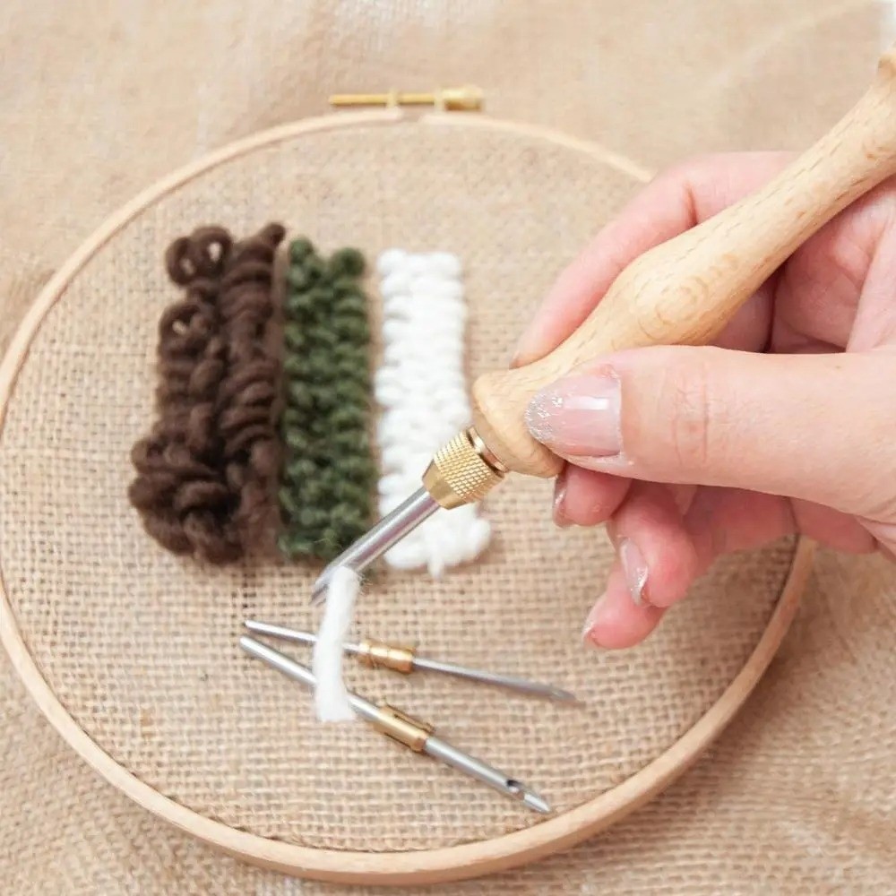 Punch Needle Kit - Набор для вышивания пунш-нидл с деревянной