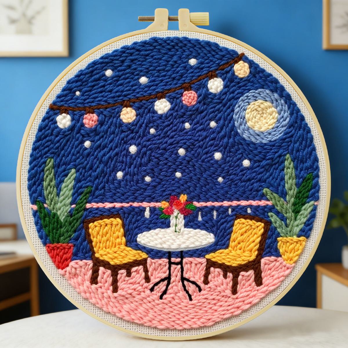 Punch Needle Kit - Набор для вышивания иглой-проколкой 20x20 см