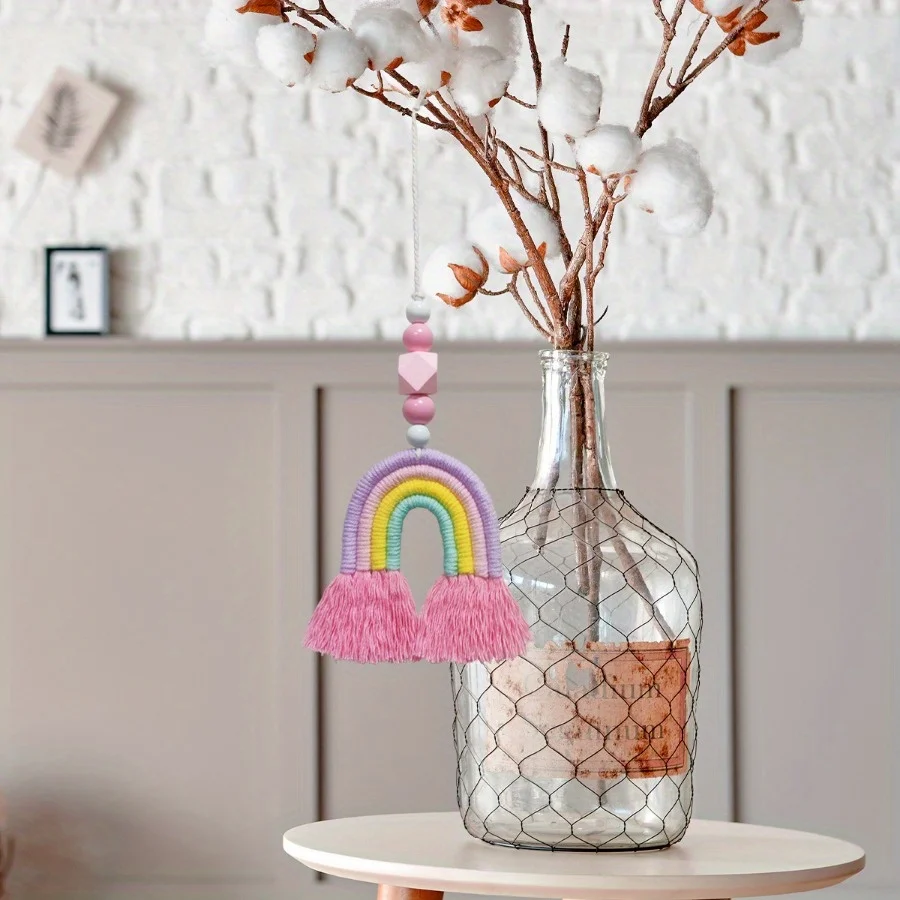 Art And Craft For Nursery - Розовые Радужные Колокольчики Плетение Миниатюрные Подвесные
