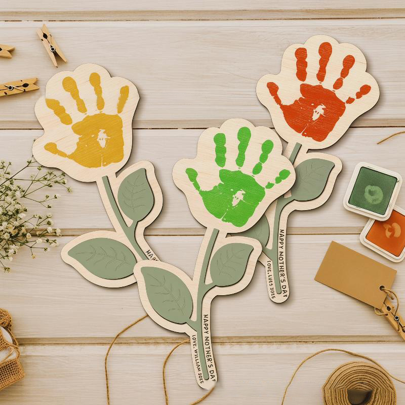 Art And Craft For Nursery - Деревянная заготовка для рисования отпечатков рук,
