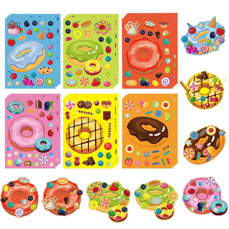 Art Craft For Toddlers - Наклейки «Сделай лицо» в виде пончиков